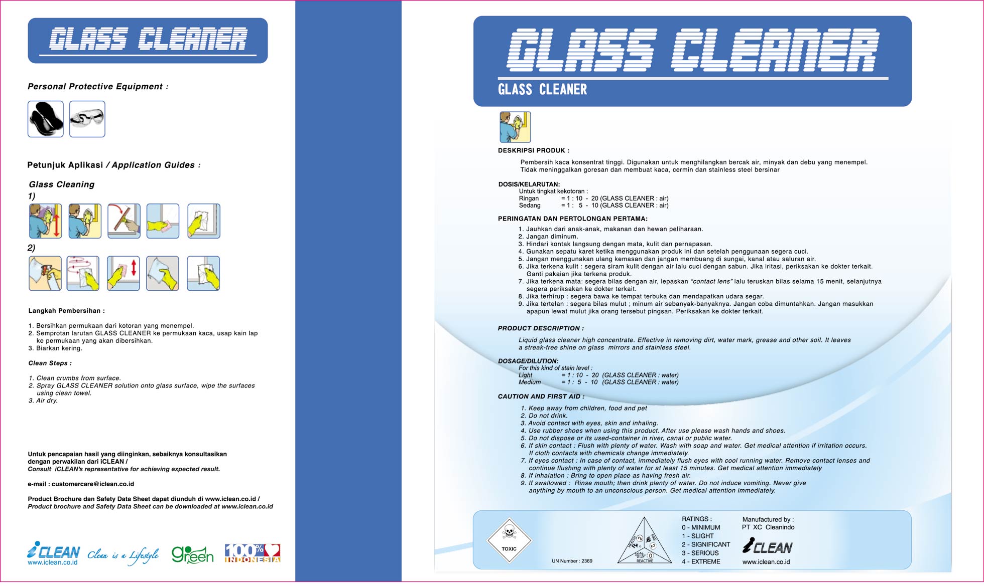 Brochure Glass Cleaner Iclean