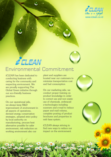 iCLEAN Environment Commitment
